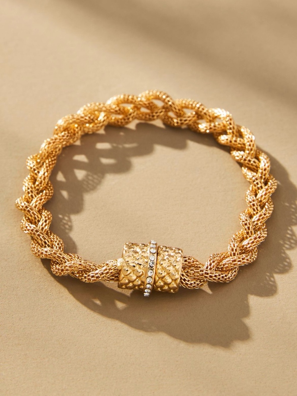 Anthropologie Gold and Silver Knotted Bracelet